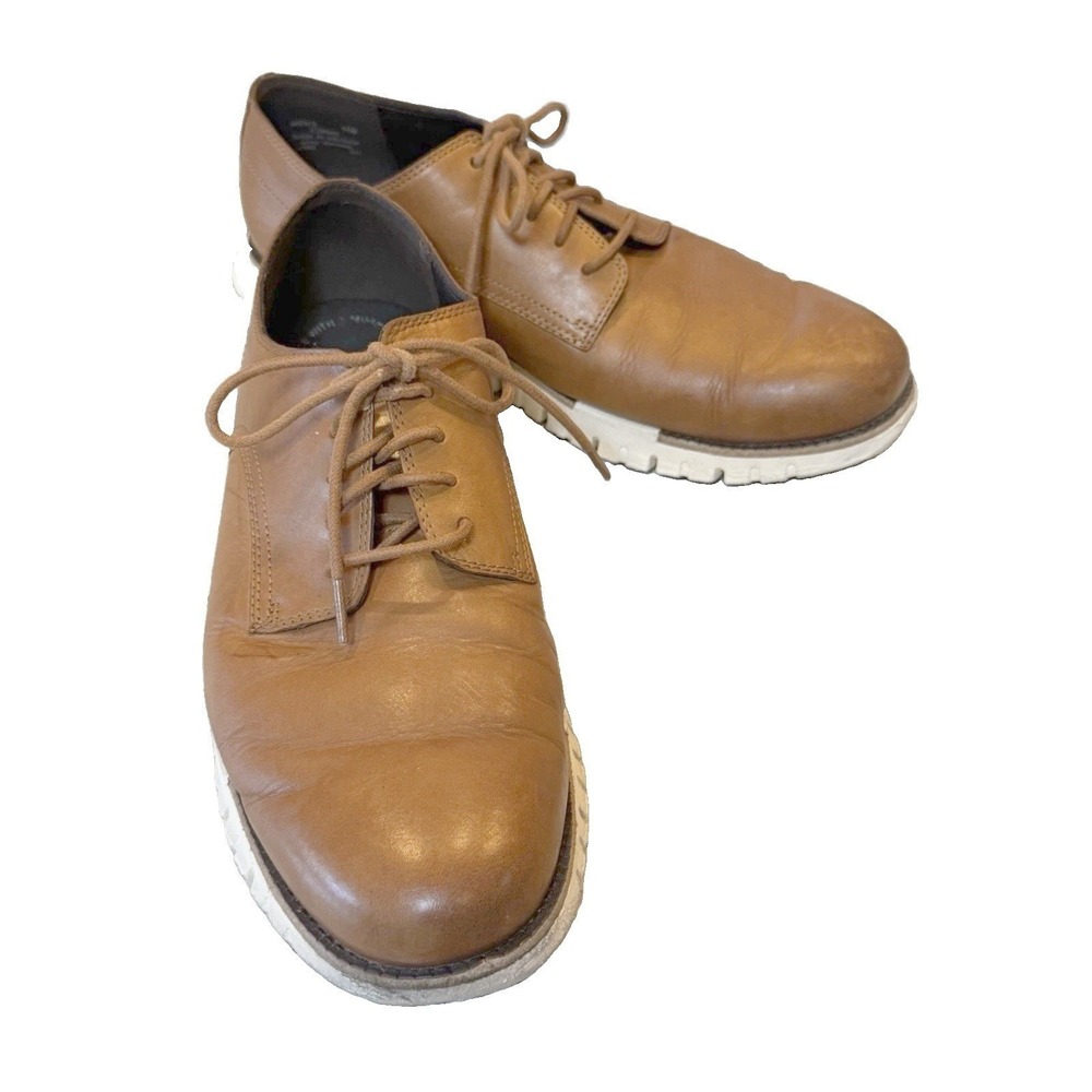 Cole Haan Zerogrand Mens British Tan Leather Plain Toe Oxford Shoes C36412